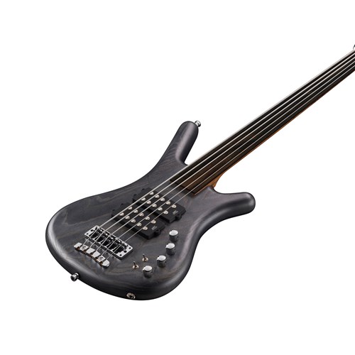 Warwick Teambuilt Pro Series Corvette $$, 5-String, Fretless - Nirvana Black Transparent Satin pas/act ASH fretless w/ Bag